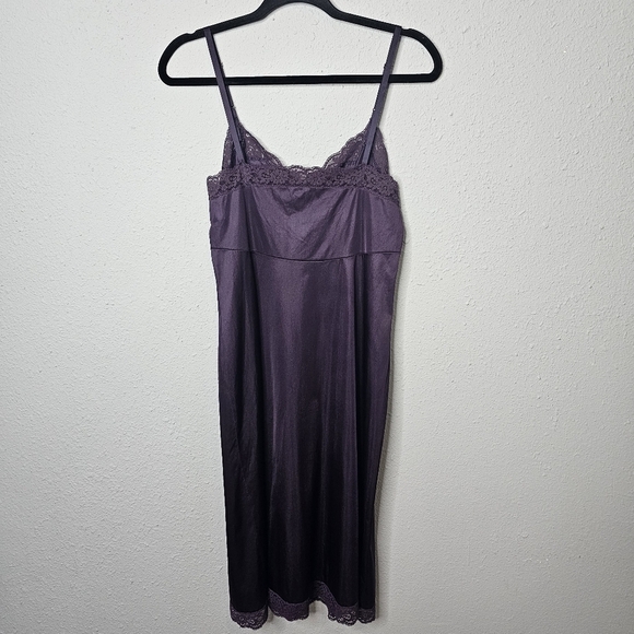Vtg Vassarette Purple Slip Dress Lace Trim Womens 34 L Y2K - Picture 5 of 9